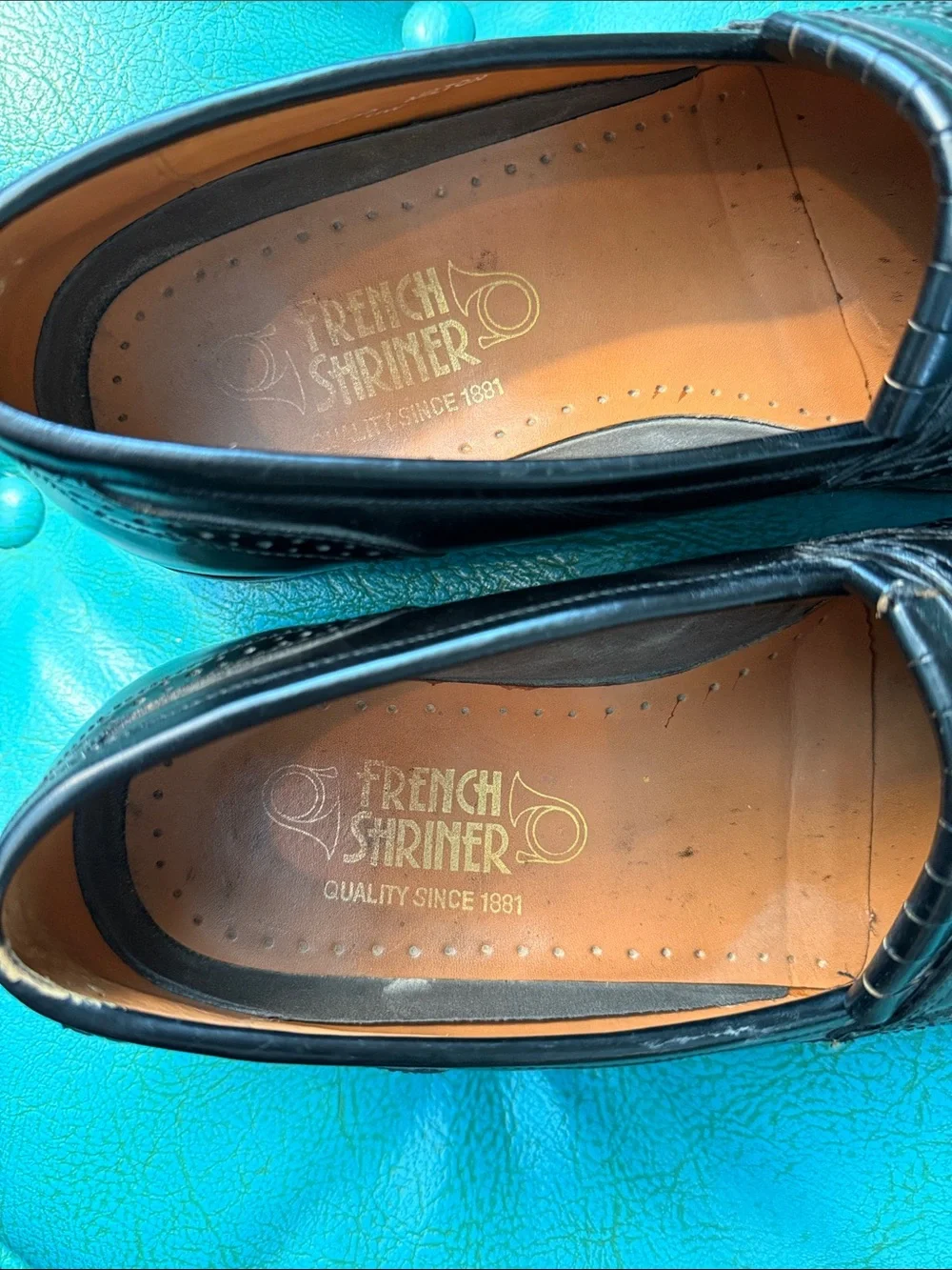 French Shriner Milton Men’s 11 Wide Black Leather Wingtip Kiltie Tassel Loafer